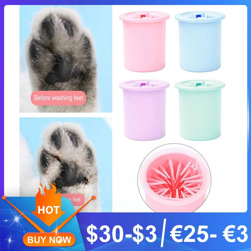 Portable Dog Paw Cleaner Cup for Small Large Dogs Pet Feet Washer Pet Cat Dirty Paw Cleaning Cup Soft Silicone Foot Wash Tool