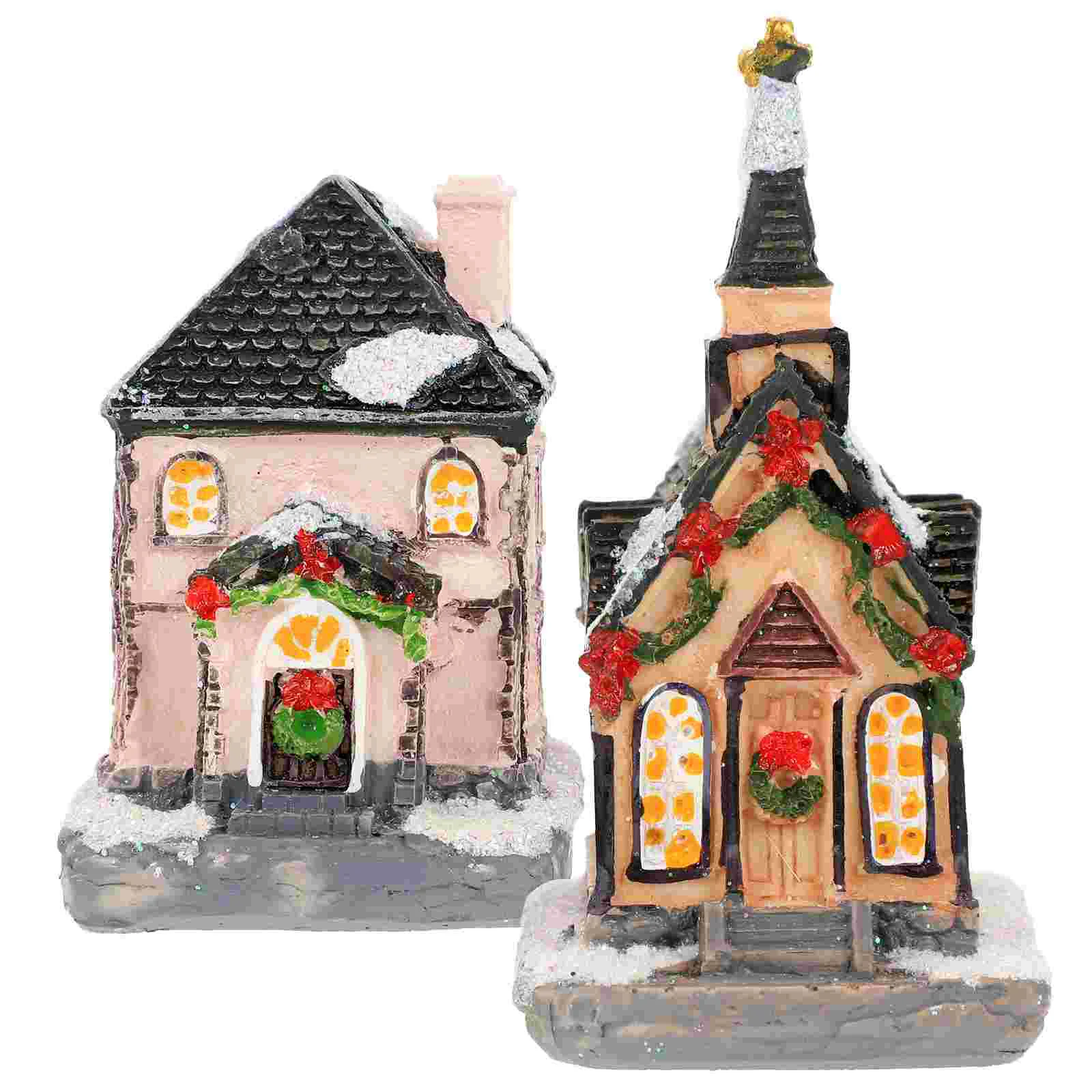 

Christmas Housevillage Party Centerpiece Led Decor Miniature Decorative Luminous Ornaments Glowingcollection Lighted Table