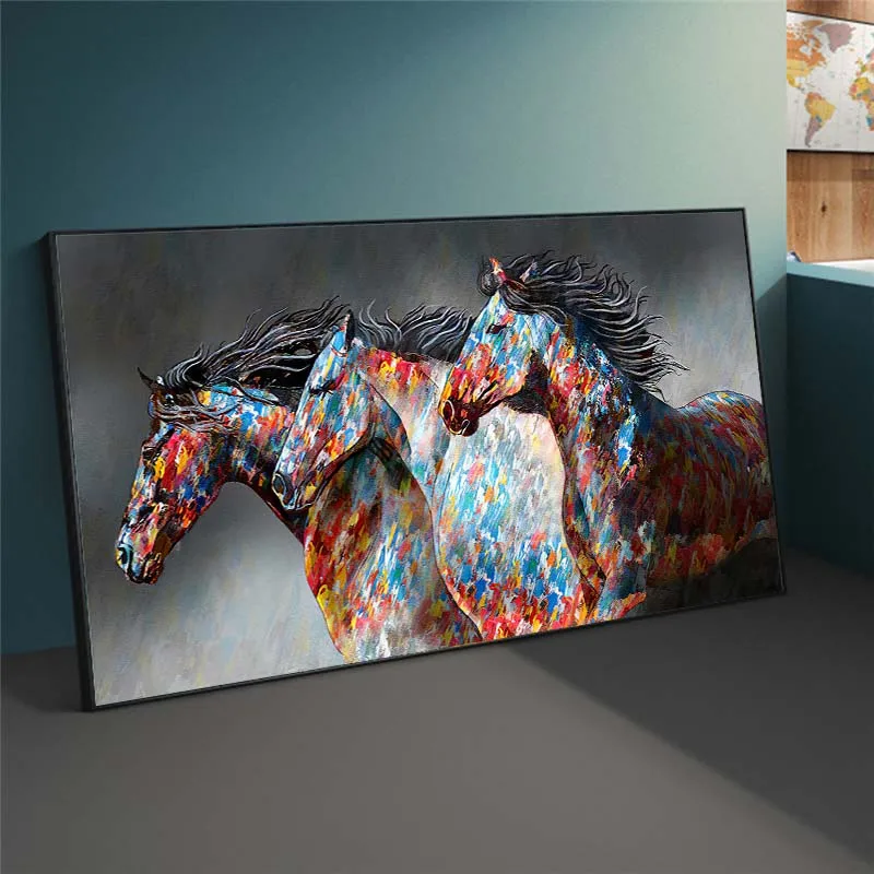 

Abstract Running Horses Canvas Paintings On the Wall Art Posters And Prints Modern Animals Art Pictures For Living Room Cuadros
