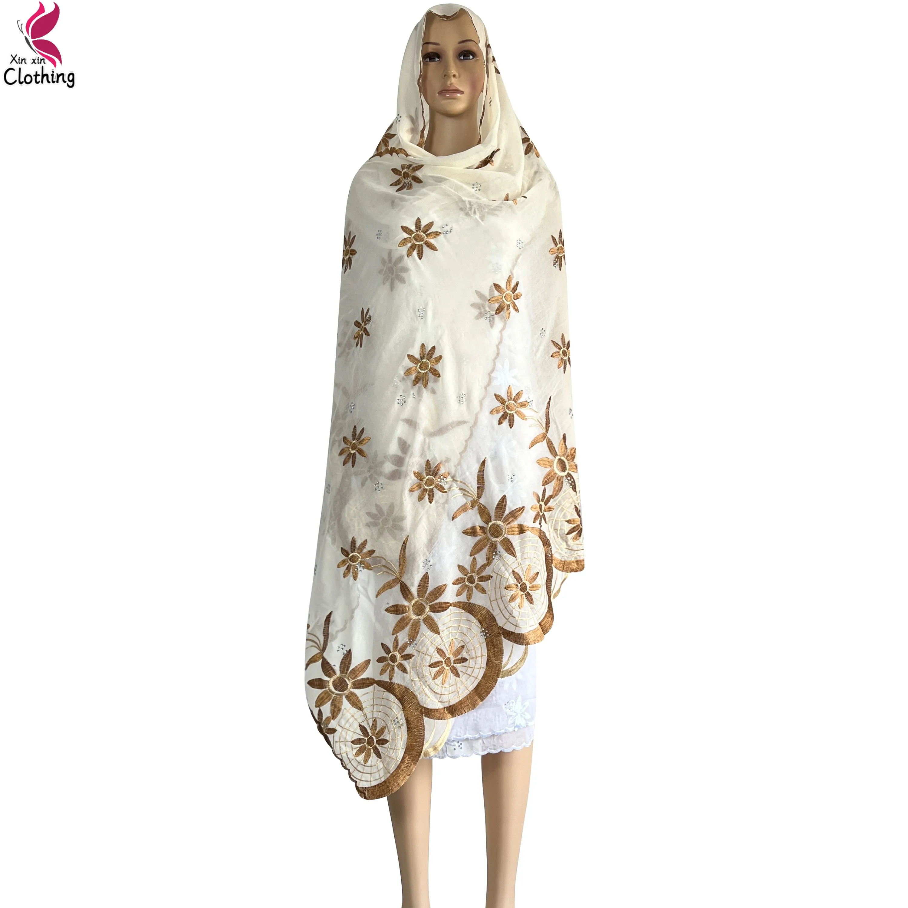 2024 Новый мусульманский женский хлопковый большой шарф Дубай исламский хиджаб