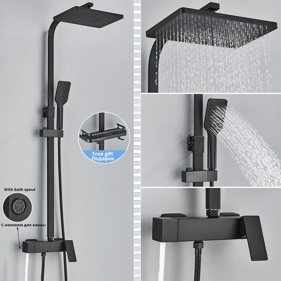 

Смеситель для душа с ручным распылителем, кран для ванны, настенное крепление, дождевая насадка для душа, система с 3/2/3 функциями