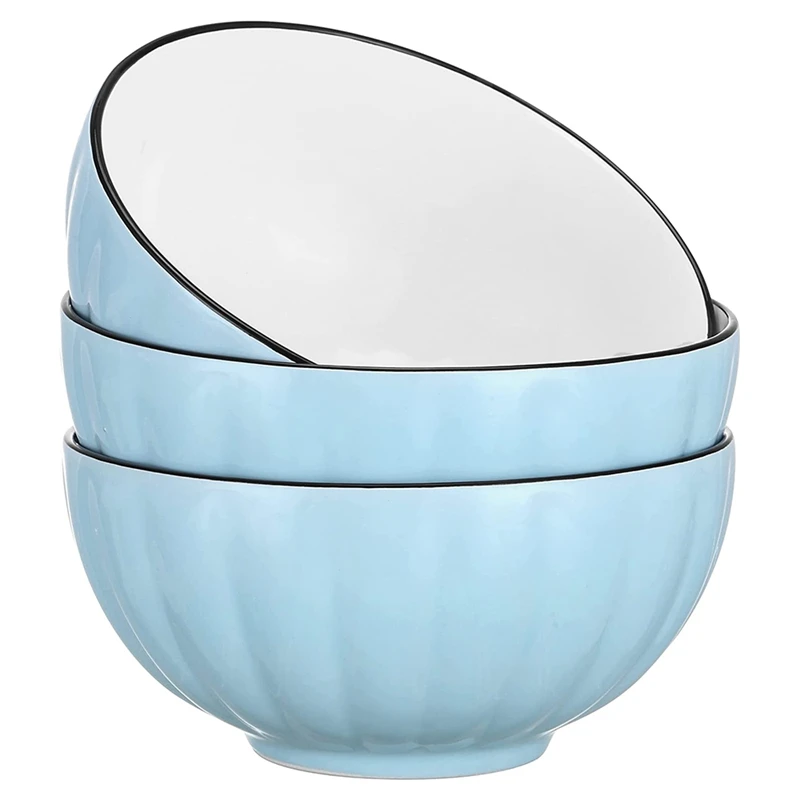 

3 Pieces Of Household Pumpkin Creative Rice Bowl Soup Bowl Eat Instant Noodle Bowl Large Ceramic Bowl