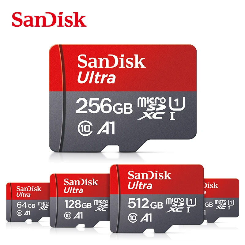 Sandisk Ultra Micro SD Card 32GB 64GB 128GB 256GB 512GB Micro SD Card SD/TF Flash Card Memory Card 512 gb microSD for SmartPhone