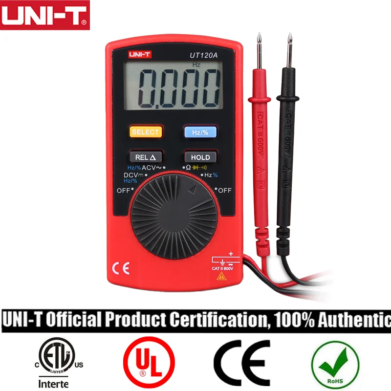 

UNI-T Mini Digital Multimeter UT120A/UT120B/UT120C Pocket Size Digital Multimeter AC / DC Current Test Function REL