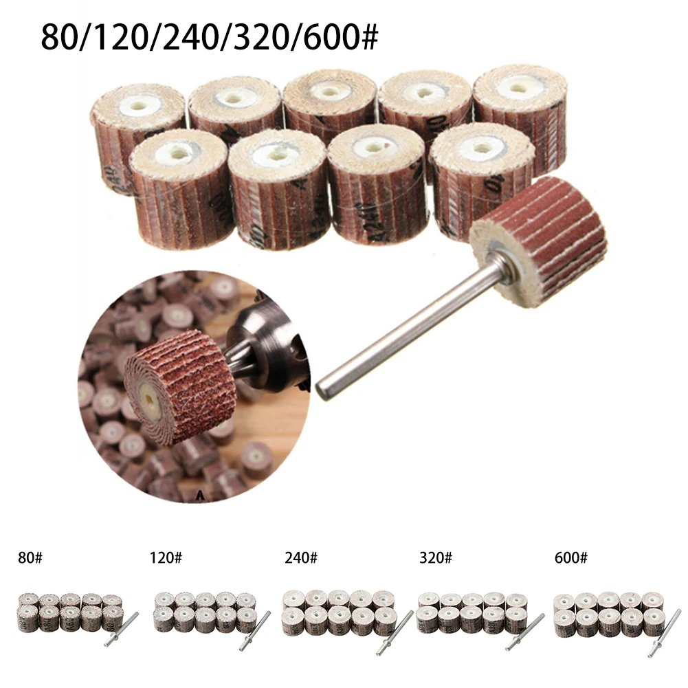 

10 шт., абразивные диски, 12 мм, зернистость 80-600