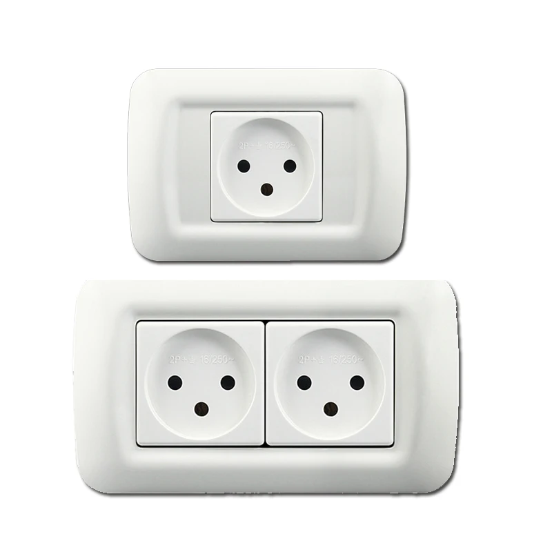 

16A Wall Sockets IL 1/2 Outlets 220v White Israel Plug Nature Wire PC Panel Home/Office Electrical Flame Retardant Power Socket