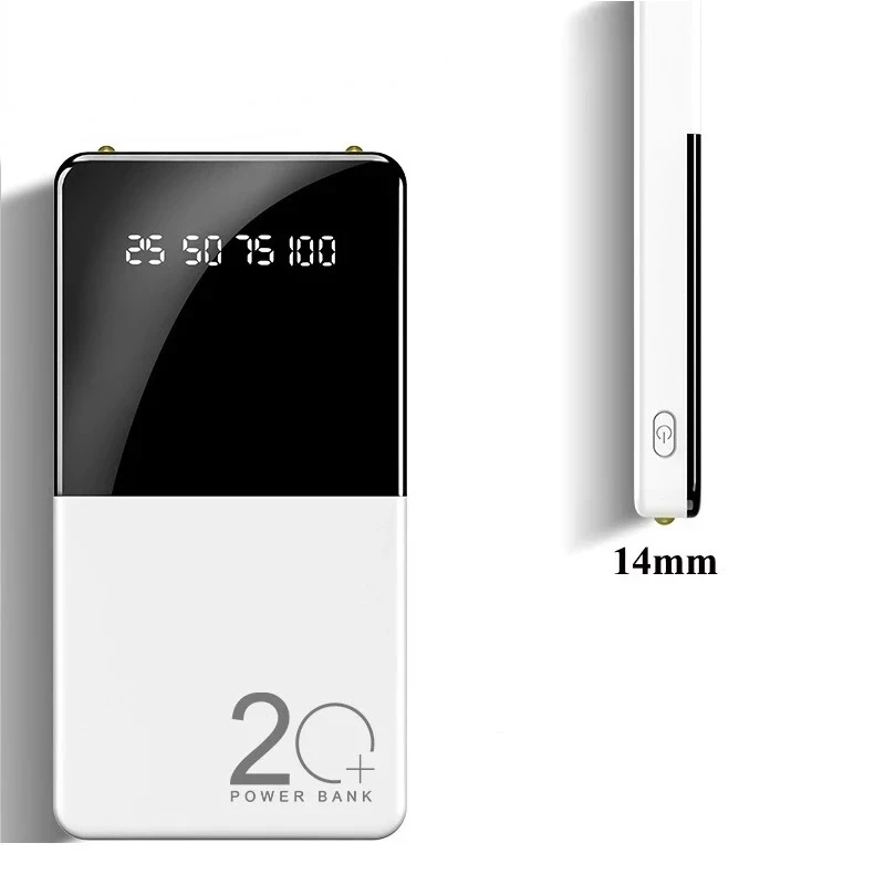 

2023New 20000mAh Power Bank Portable Charger Powerbank External Battery Pack Power Bank for iPhone 12 11 Huawei Samsung Xiaomi P