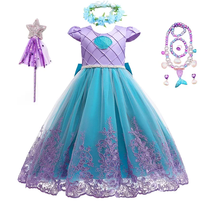 Платье русалки для Хэллоуина одежда косплея из аниме Ариэль Персиковое платье