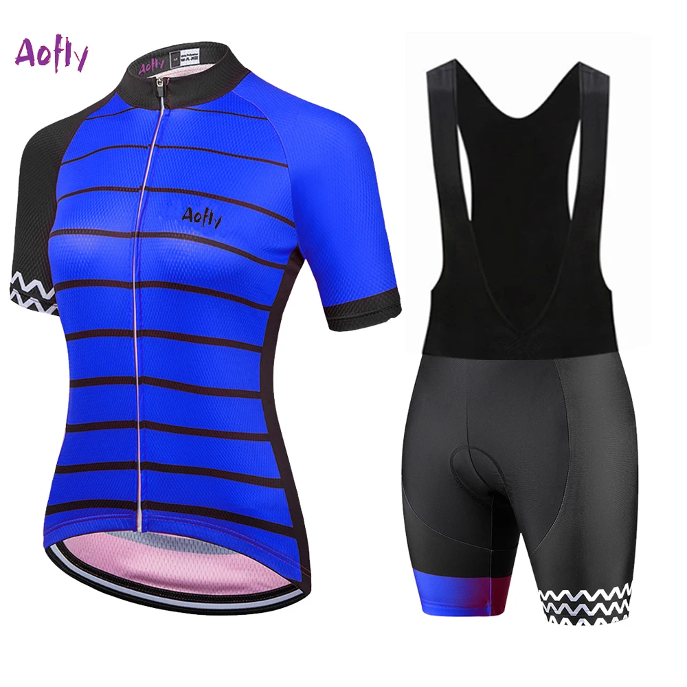 

Женский синий комплект из трикотажа и нагрудника для велоспорта Aofly, синяя велосипедная одежда для велоспорта, спортивная одежда для Go Pro, же...