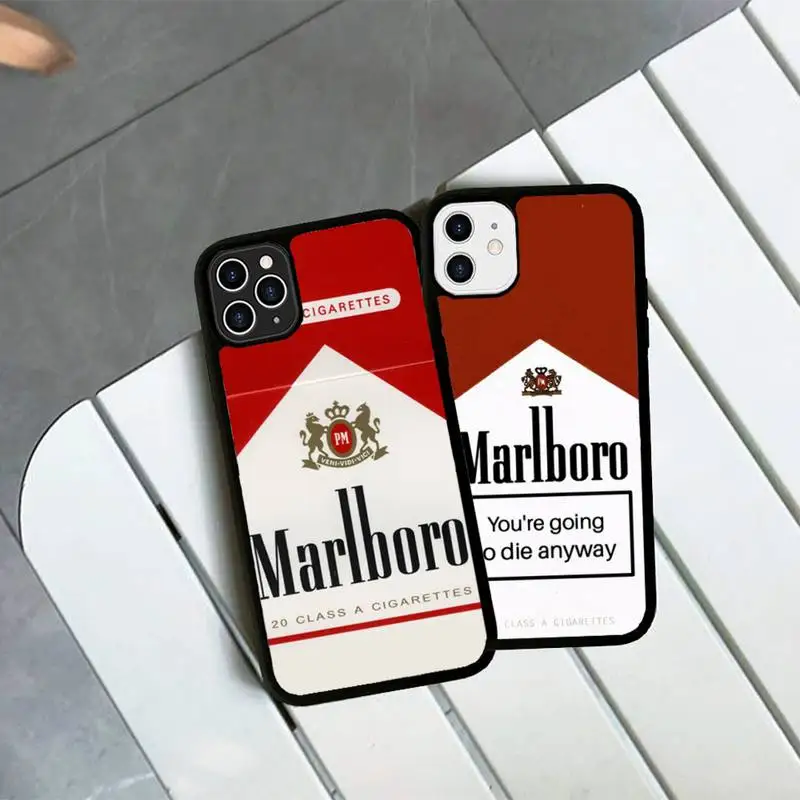 

Luxury Smoking Cigarette Box Phone Case Silicone PC+TPU Case for iPhone 11 12 13 Pro Max 8 7 6 Plus X SE XR Hard Fundas