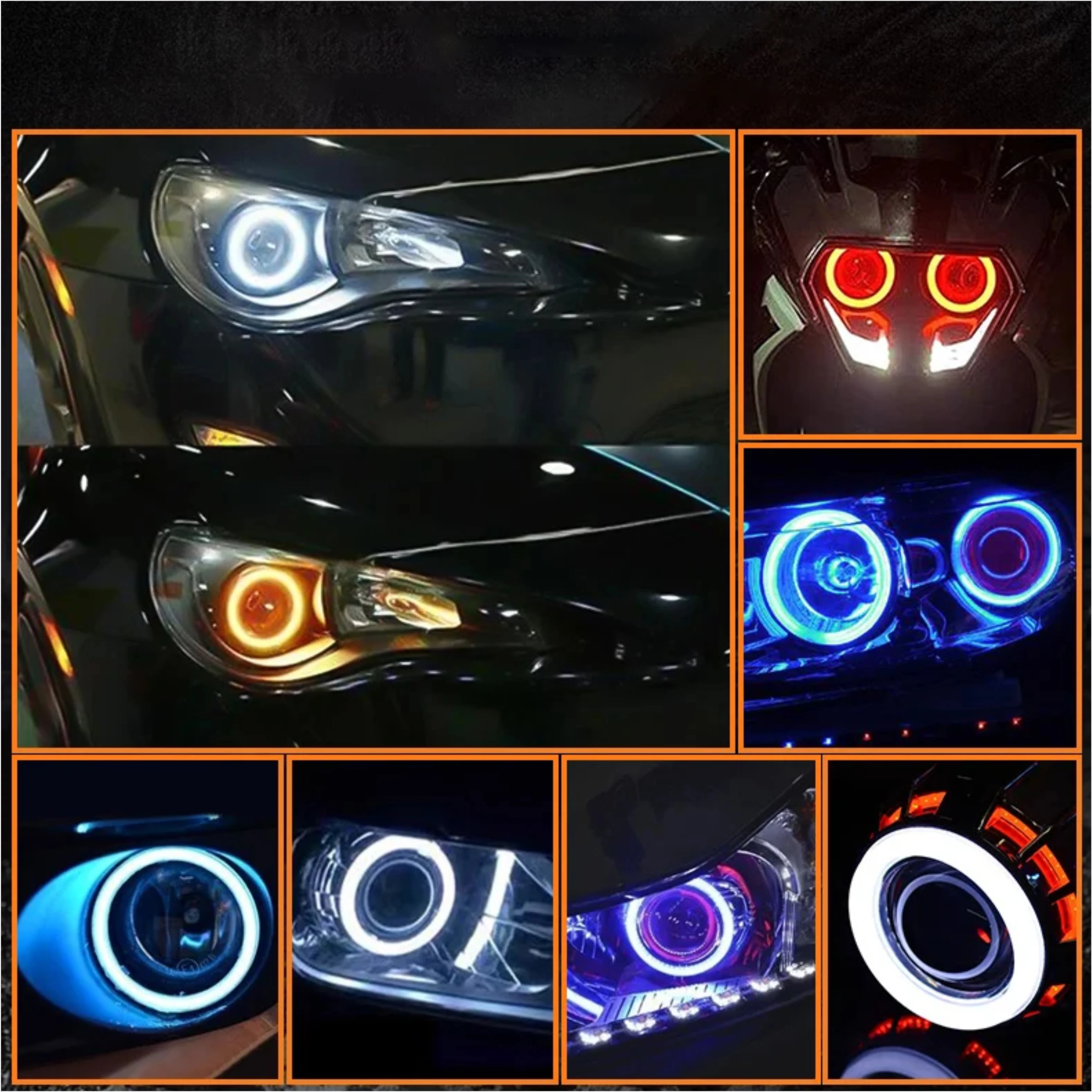 5В12В WS2812B RGB COB кольцевая пиксельная светодиодная лента для автомобиля 1836547290 светодиодов, индивидуально адресуемые, со встроенной микросхемой WS2812, COB кольцевой LED-светильник для автомобиля (art.: 3920d8ba33dca) - 3920d8ba33dca