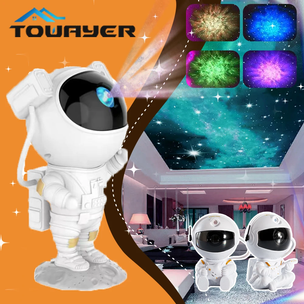 

New Galaxy Star Projector Starry Sky Night Light Astronaut Lamp Home Room Decor Decoration Bedroom Decorative Luminaires lamp