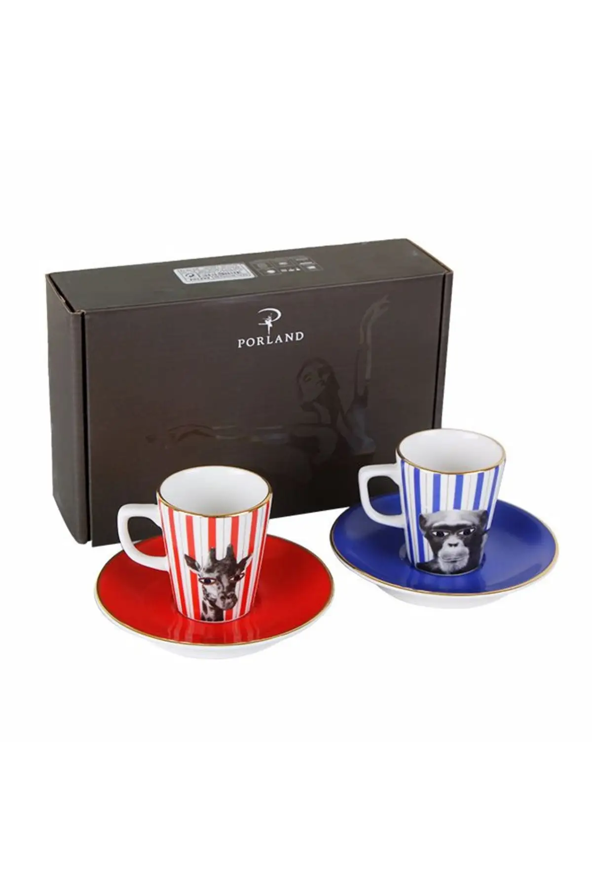 

Кофейный набор «Зебра» из 4 предметов, фарфоровые разноцветные чашки, чайная и презентационная посуда, кухонная домашняя мебель