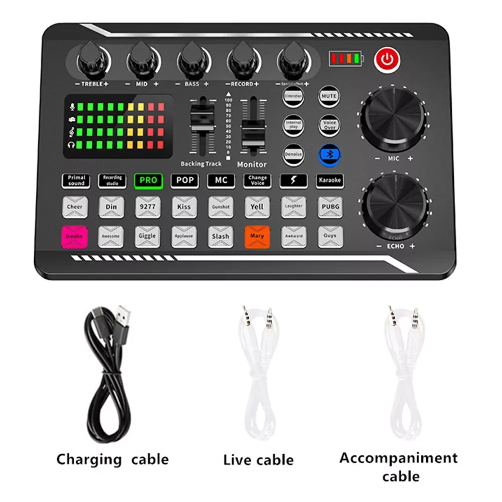 Singing Live Sound Card Lighting External Bluetooth5.0 Compatible With Effects Phone Multifunctional Dual Port Noise Reduction enlarge