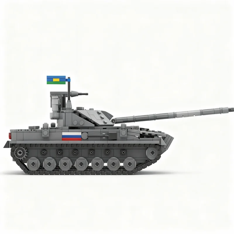 Фото 623 детали MOC Creator 2S25M-Sprut SD Российский легкий танк, масштаб 1:35, модель из строительных блоков, рождественские подарки, игрушки для сборки и демонстрации. №2