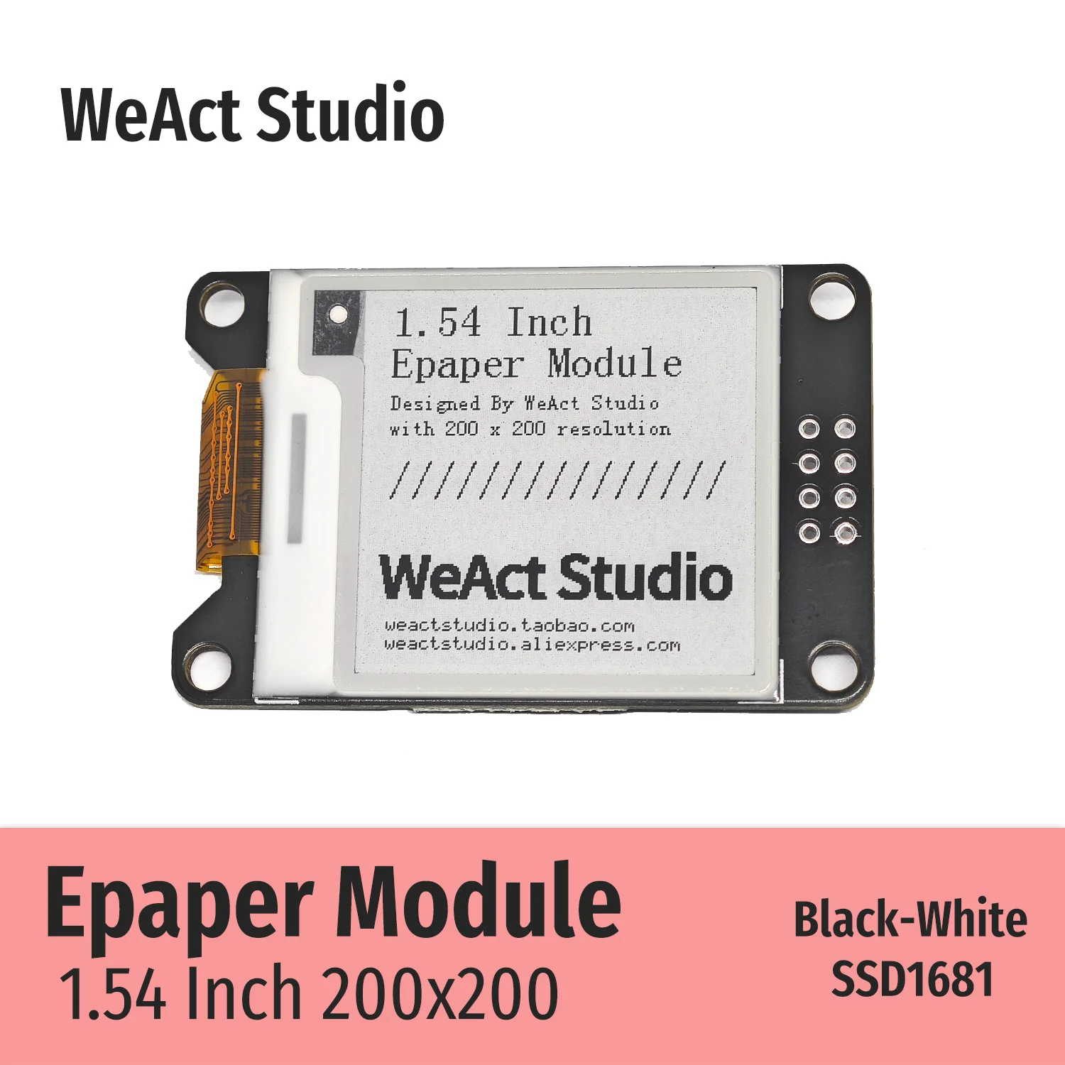 WeAct 1,54-дюймовый E-ink дисплей черно-белый | AliExpress