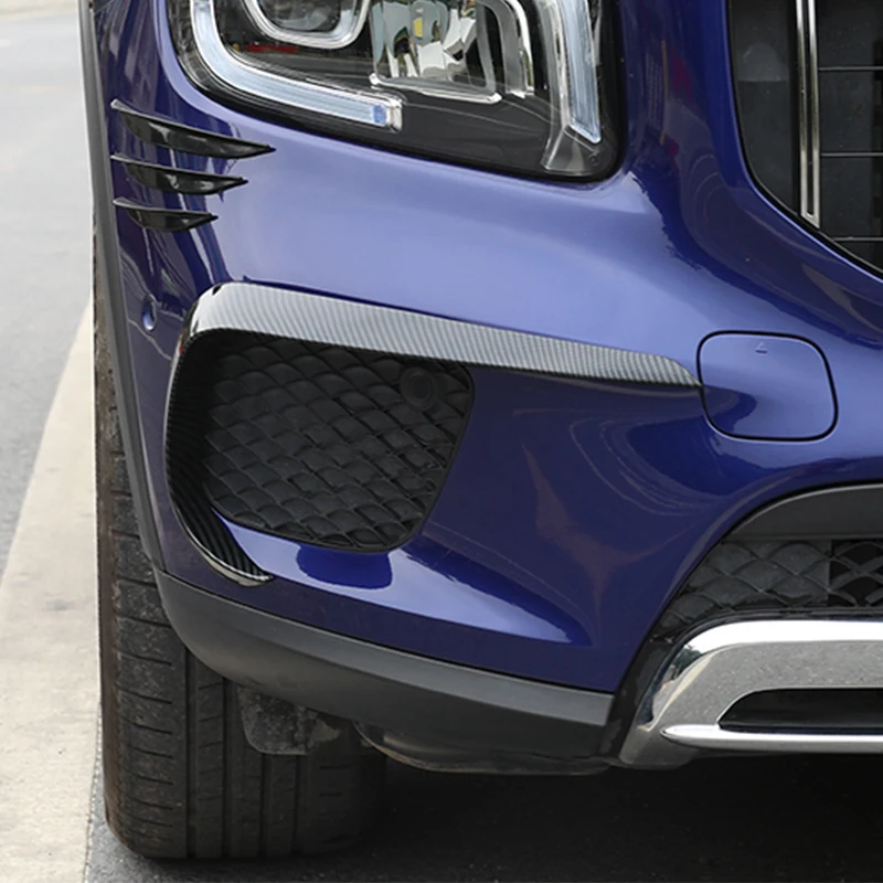 

For Mercedes Benz GLB Class X247 GLB180 200 220 250 2020-2022 Carbon Fiber Color Car Front Fog Light Frame Decoration Sticker