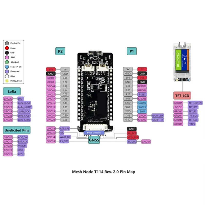 Фото T114 Трекер 1,14-дюймовый TFT-дисплей BLE Wi-Fi NRF52840 SX1262 Lora Lorawan Arduino Устройство с антенной шлюза 915 МГц-[A51I] №1