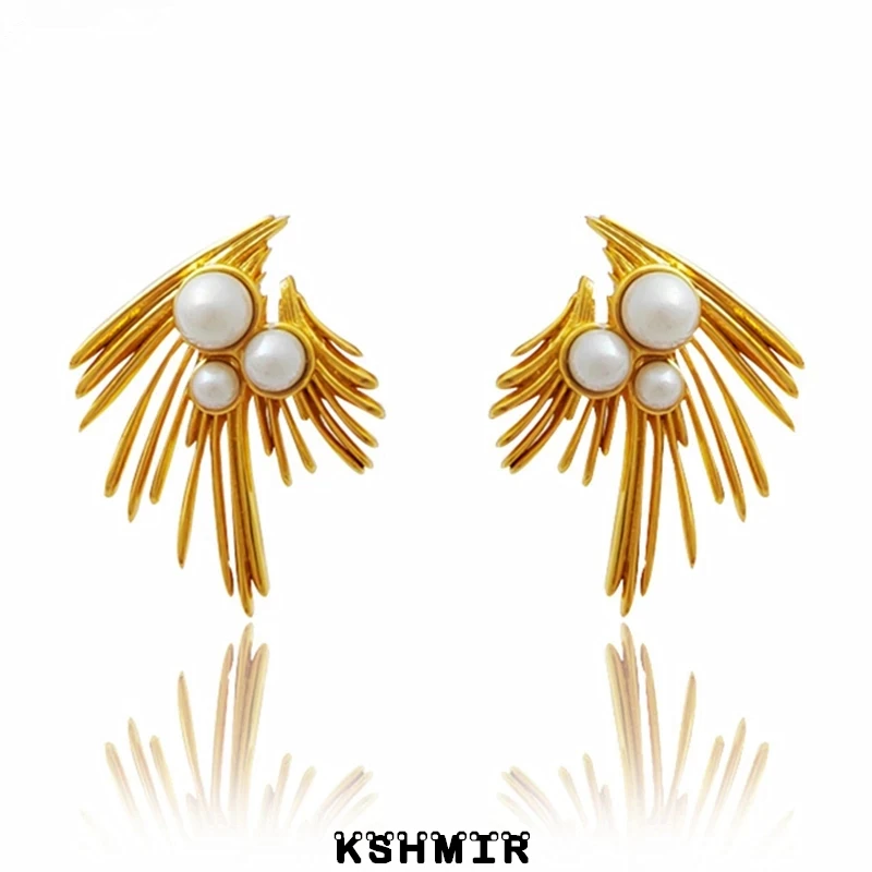 

2022 new style independent design personality abstract irregular design sense pearl earrings earrings fashion jewelry gift
