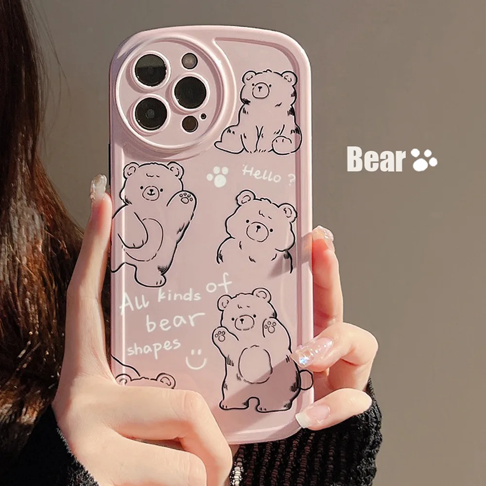 

Cartoon IMD process painted with fun crow bear 13 suitable for Apple phone case for iPhone14pro max new 12 silicone 11 anti drop