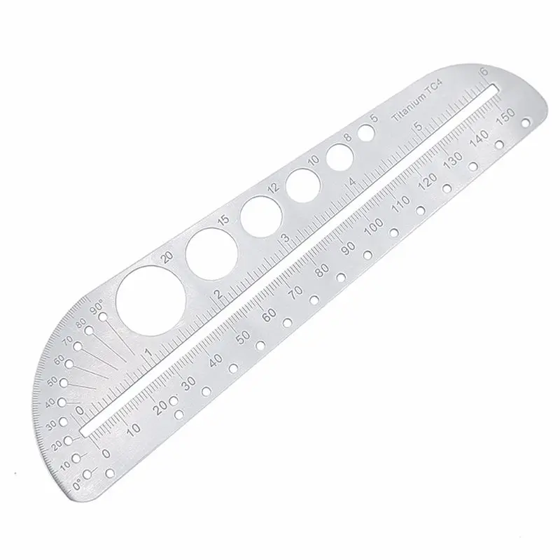 Титановая линейка Большая стальная Масштабная Круглый манометр Транспортир