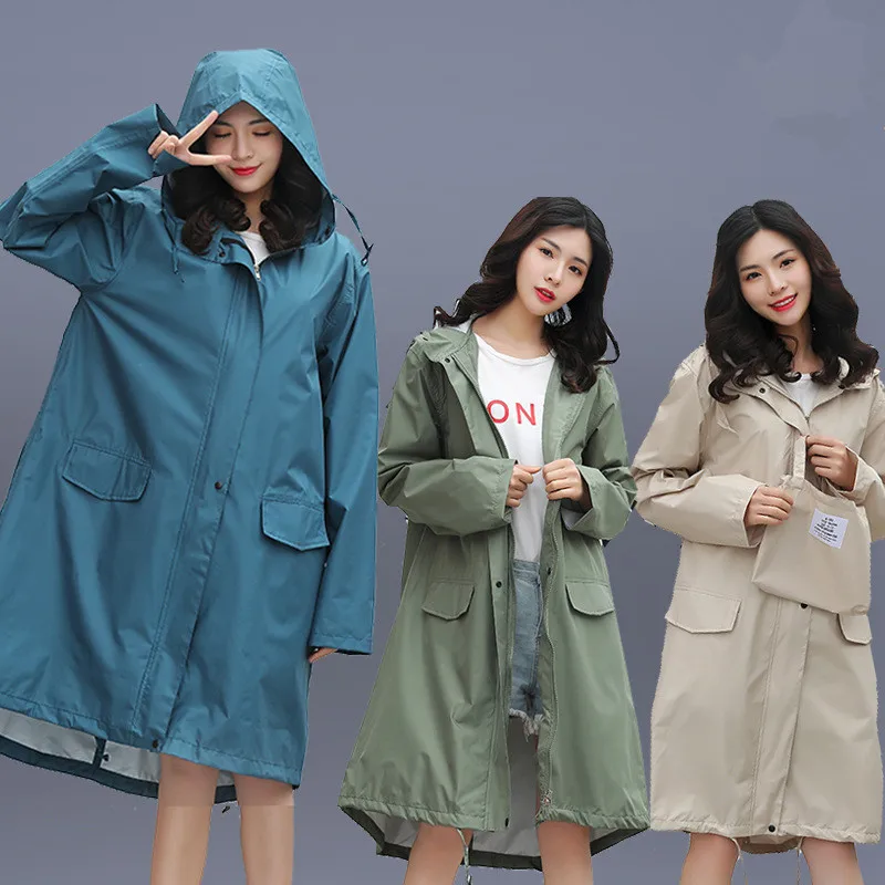 Women Men Ladies Raingear Breathable Portable Waterproof Thin Rain Poncho Coat Jacket Long Size Xl Xxl