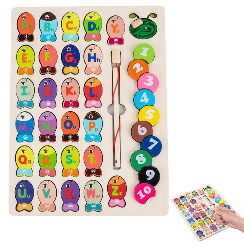 

Toddler Fishing Game Magnetic Wooden Fishing Game Toy For Children Fine Motor Skills Toys Preschool Learning Alphabet Toys Gifts
