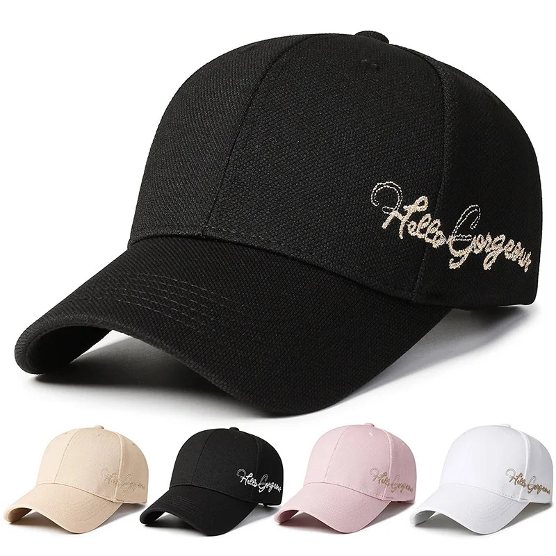 Men Women Hip Hop Hat Solid Letter Embroidery Snapback Baseball Cap For Spring Summer Autumn Sport Sunhat Breathable Kpop Gorras