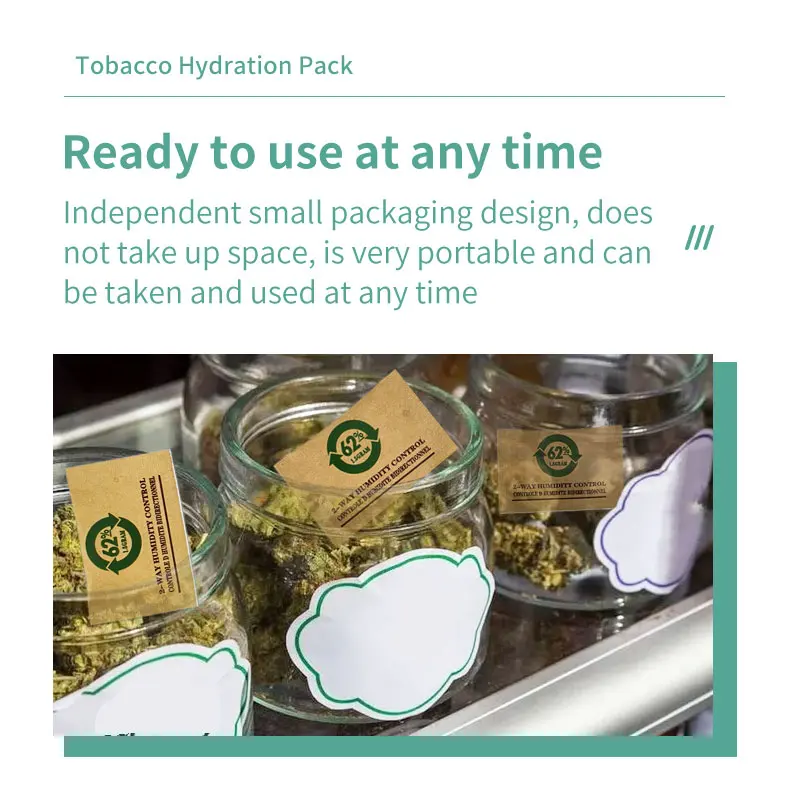 12 шт. 1 5 г RH 62% 2-сторонний контроль влажности травы табак увлажняющий пакет