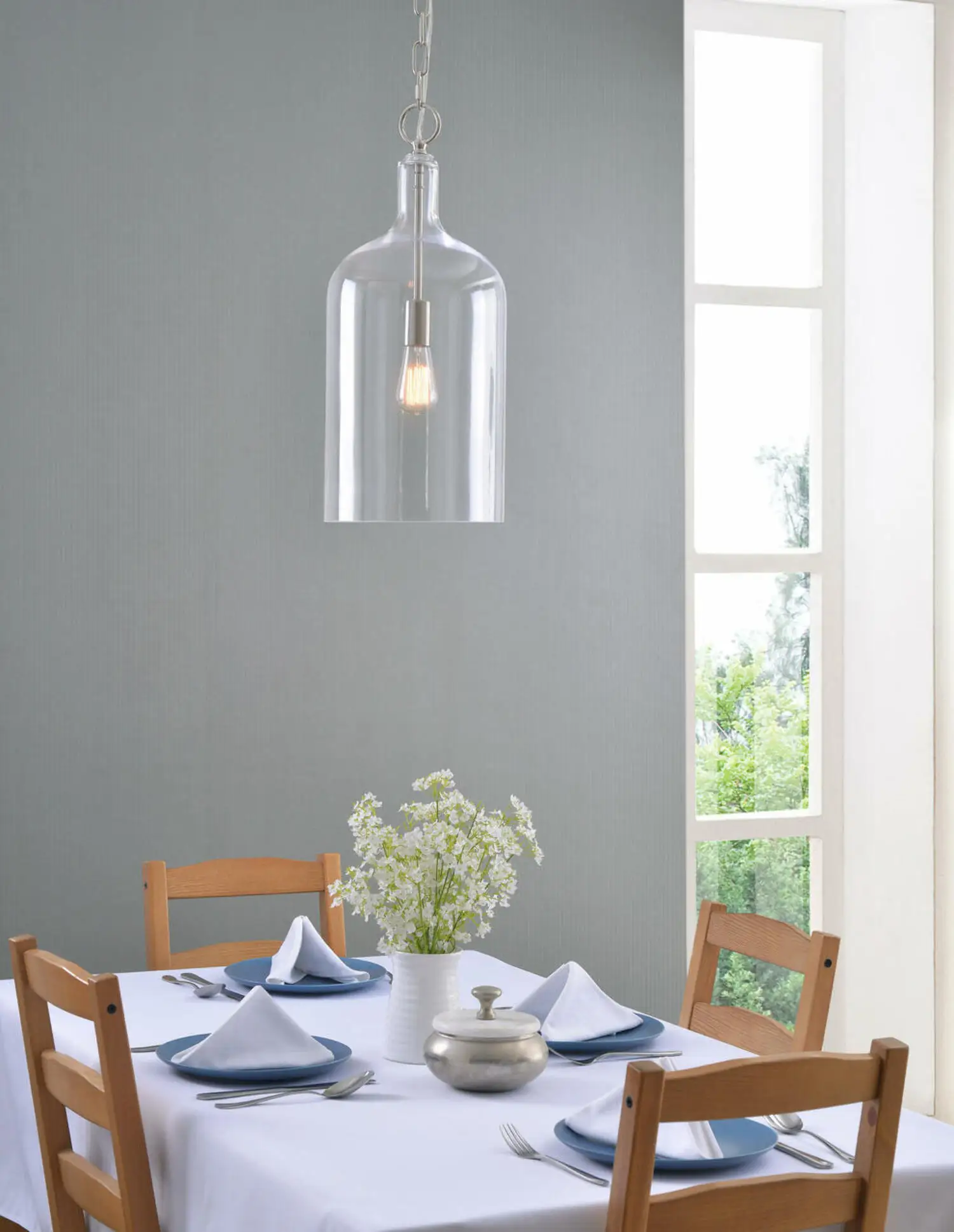 

Capri 1 Light Pendant with Gray Finish