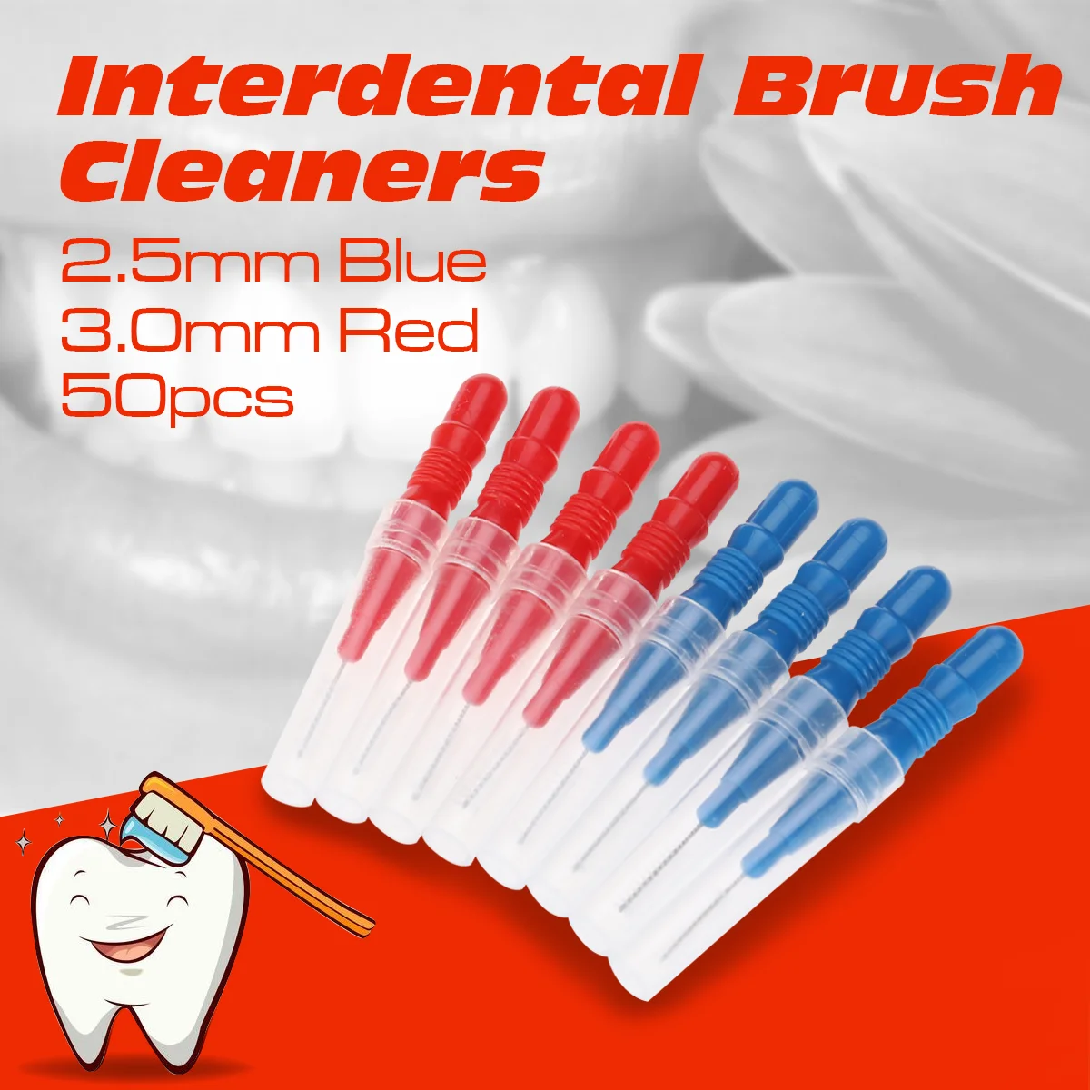 

50pcs Care Interdental Brush, Interdental Brush Picks Floss, Toothpick Between Brush