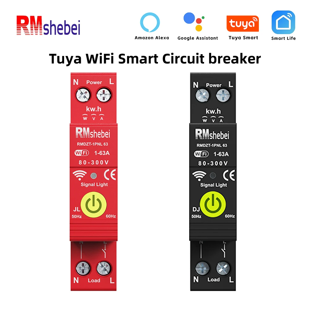 

RMshebei TUYA умный автоматический выключатель Wi-Fi 63A