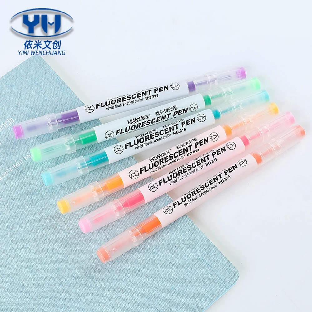 

6Pcs Double-end Erasable Highlighter Pen Markers Pastel Liquid Chalk Marker Fluorescent Highlighters Color Drop Shipping