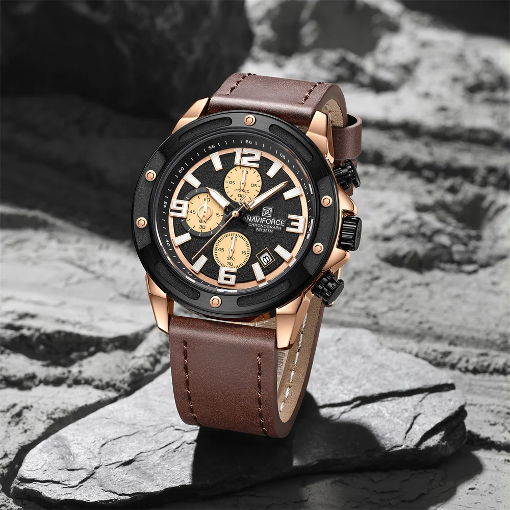 Фото Naviforce 8074, мужские спортивные кварцевые часы, многофункциональный хронограф, уличные водонепроницаемые наручные часы со стрелками, Relogio Masculino №4
