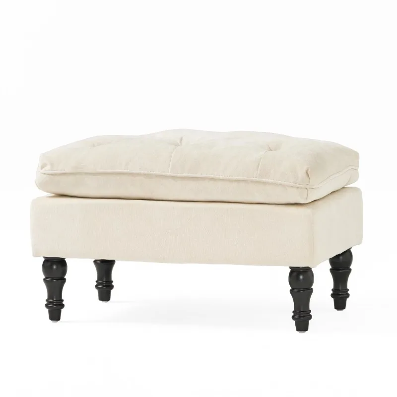 

Noble House Rectangular Fabric Ottoman, Cream