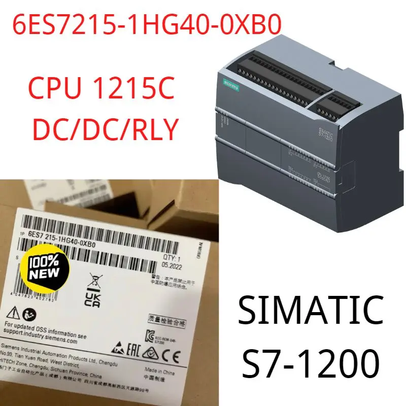 

6ES7215-1HG40-0XB0 Brand new SIEMENS SIMATIC S7-1200, CPU 1215C, compact CPU, DC/DC/relay 6ES72151HG40 0XB0