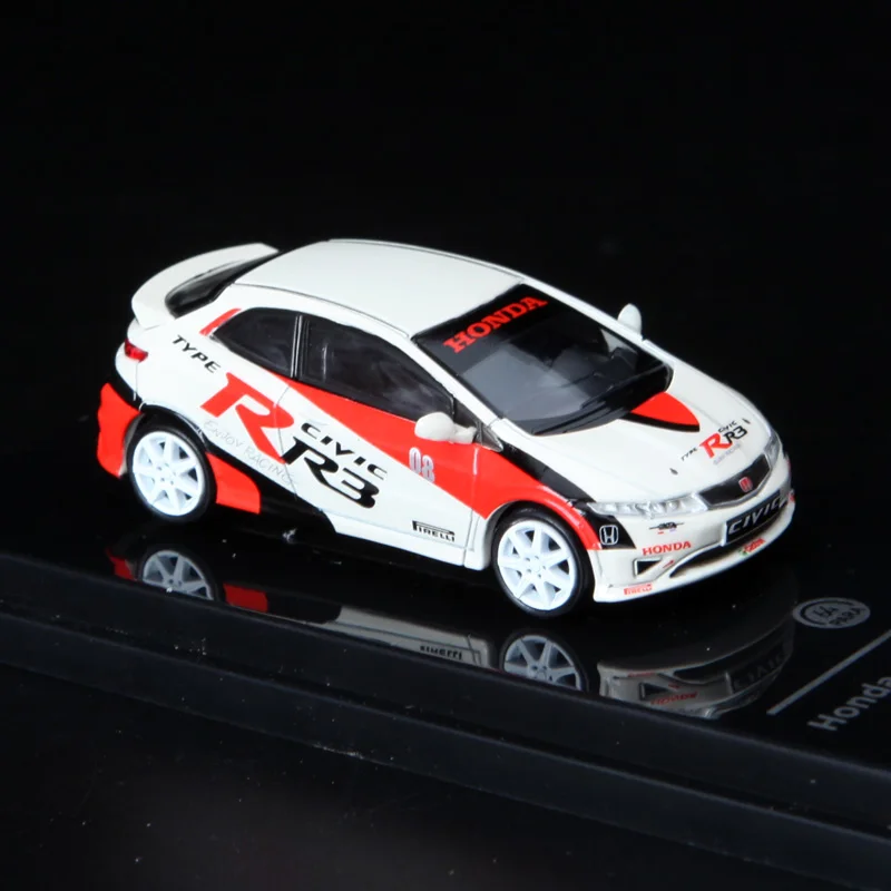 

Diecast 1/64 Scale 2007 Honda Civic Fn2 R Alloy Car Model RR3 Cannot Open Red and White Decoration Souvenir Collectible Toy Gift