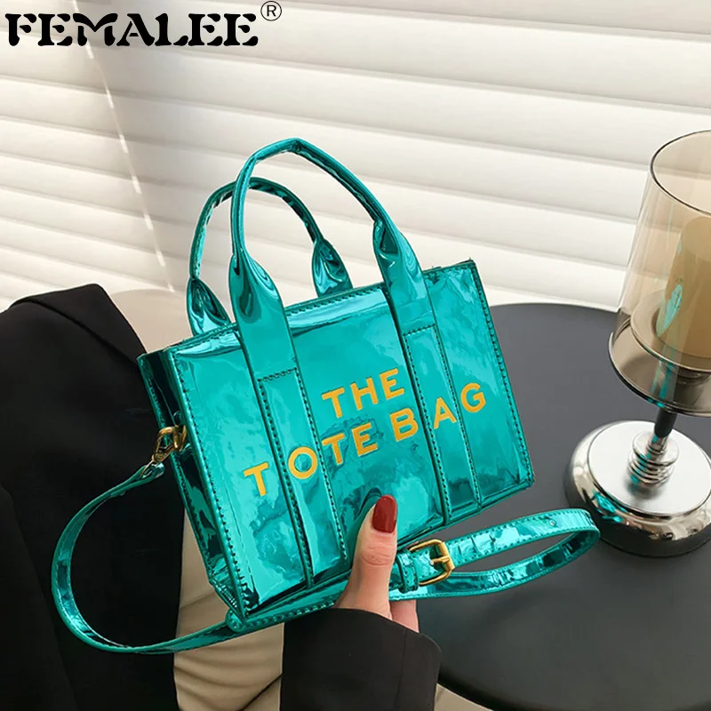 

Женская сумка-тоут известного бренда, роскошная женская сумка через плечо из лакированной кожи с надписью