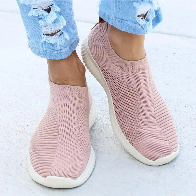 

Женская спортивная обувь без шнурков, спортивные черные женские слипоны для бега, детские кроссовки, оригинальные брендовые вязаные туфли ...