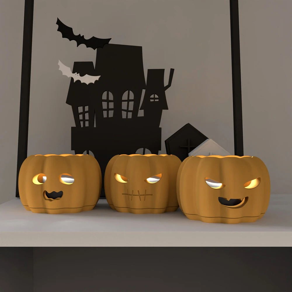 

Halloween Decora Pumpkin Lantern Concrete Silicone mold Candle Stand Cement Candlestick Mold Candle Box Candle lampshade Mold