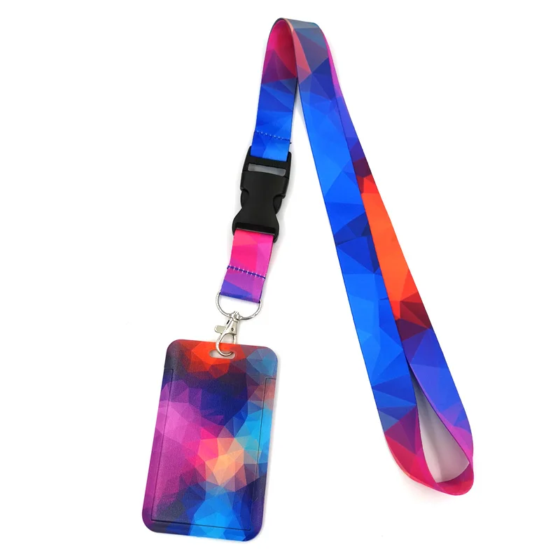 

Triangles Color Creative Lanyard Card Holder Student Hanging Neck Phone Lanyard Badge Subway Access Card Holder Accessories