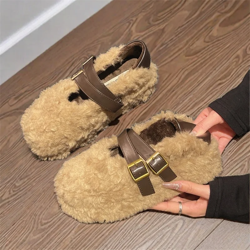 Повседневная женская обувь Modis сабо на платформе лоферы меху универсальные новые