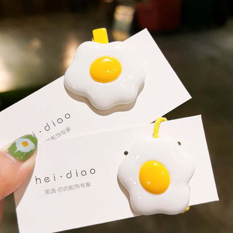 

Women's Personalized Hair Clip Korean Style Cute Poached Egg Set Hair Accessories