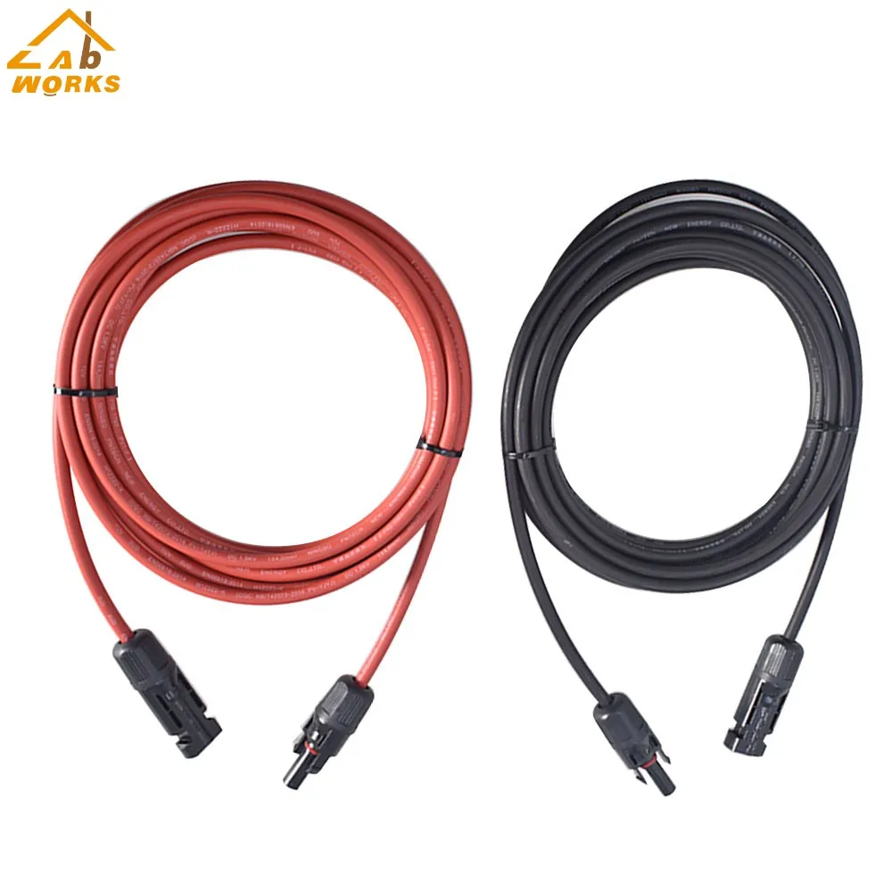 

12/10 AWG1 пара, черный + красный цвет, фоторазъем для кабеля