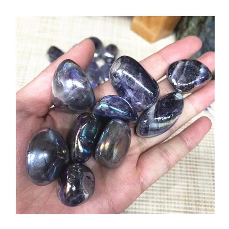 

Natural Polished Aura Dream Amethyst Tumbled Crystals Gemstones For Decoration