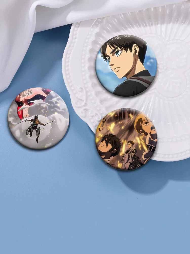 Аниме Shingeki No Kyojin сезон 3, мягкая пуговица, круглая брошь, декор для рюкзака, одежды, жесть, значок, ювелирные аксессуары, подарок (art.: 3920ce40a4fa3) - 3920ce40a4fa3