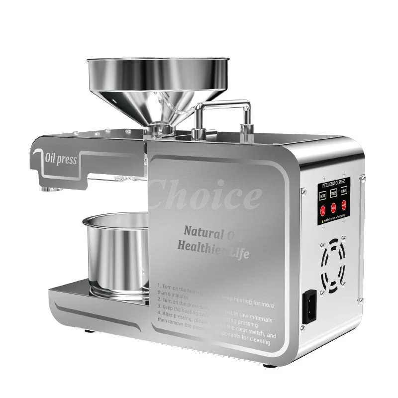 

Electric Oil Extractor Automatic Oil Press Machine for Home & Commercial Use Sesame Canola Sunflower Seeds Peanuts Walnuts