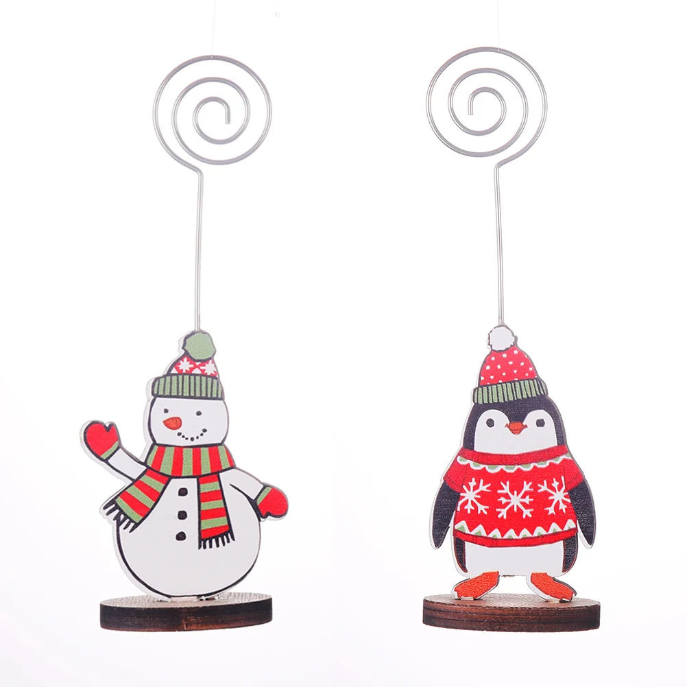 

1 Pc Christmas Holder Creative Fashion Snowman Patterned Note Clip for Festival