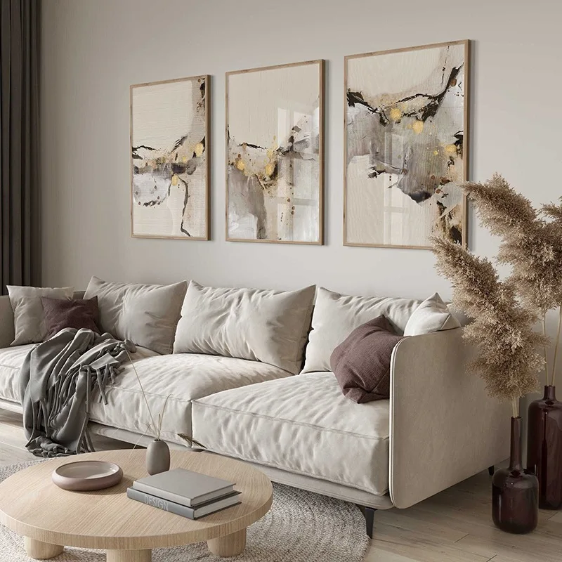 Бежевые современные нейтральные абстрактные постеры принты скандинавский