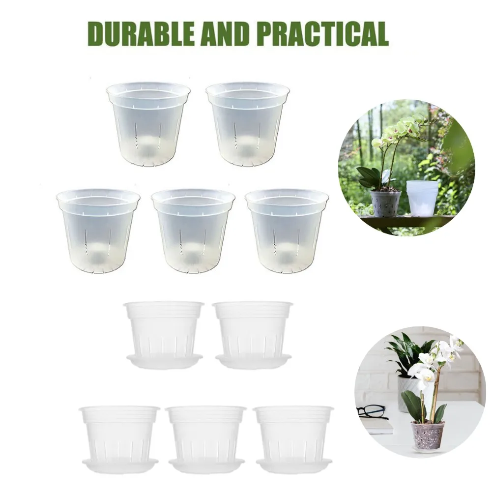 

Flower Container Planter Home Gardening Decoration Plastic Transparent Flowerpot Plant Seedling Flowerpots